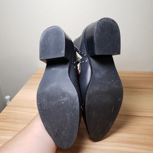 Steve Madden Women's 7 Conspire Studded Leather Ankle Booties Black Western Boho - Picture 6 of 8